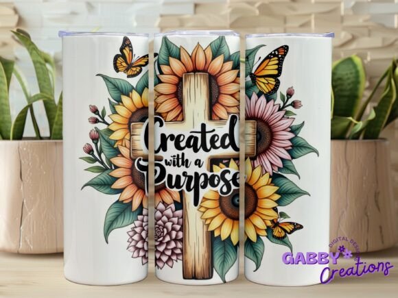 Created with a Purpose Tumbler Wrap PNG for Digital Sellers