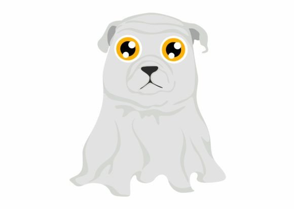 Cute Ghost BullDog Svg for Embroidery Projects