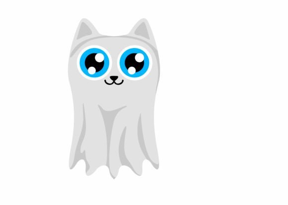 Cute Ghost Cat Svg for Halloween Graphics and Crafts