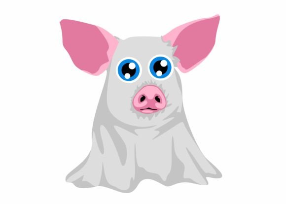 Cute Ghost Pig Svg for Halloween Crafts and Graphics