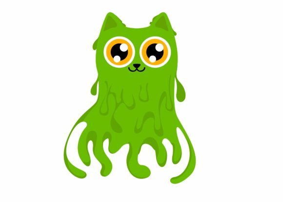 Cute Green Slime Cat Svg for Local Business Branding