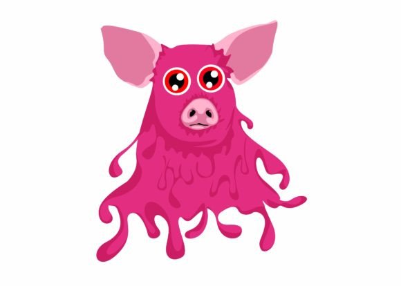 Cute Pink Slime Pig Svg for Halloween Graphics