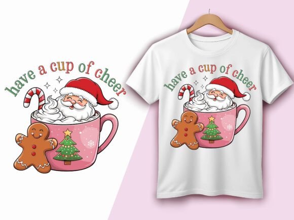 Have a Cup of Cheer Santa Gingerbread Graphics for T-Shirt Designs