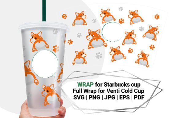 Сorgi Wrap for Starbucks Cold Cup 24 Oz – A Graphic Design Asset for Creative Crafts